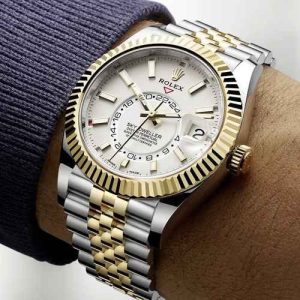 Rolex sky dweller two tone white dial 4211