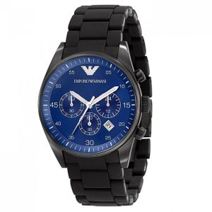 Emporio Armani Ar 6032 Full Black Blue Dial