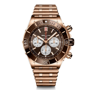 Breitling Super Chronomat Rose Gold Brown Mens Watch
