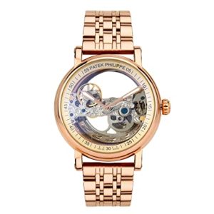 Patek Philippe Automatic Rose Gold Transparent Dial Bracelet